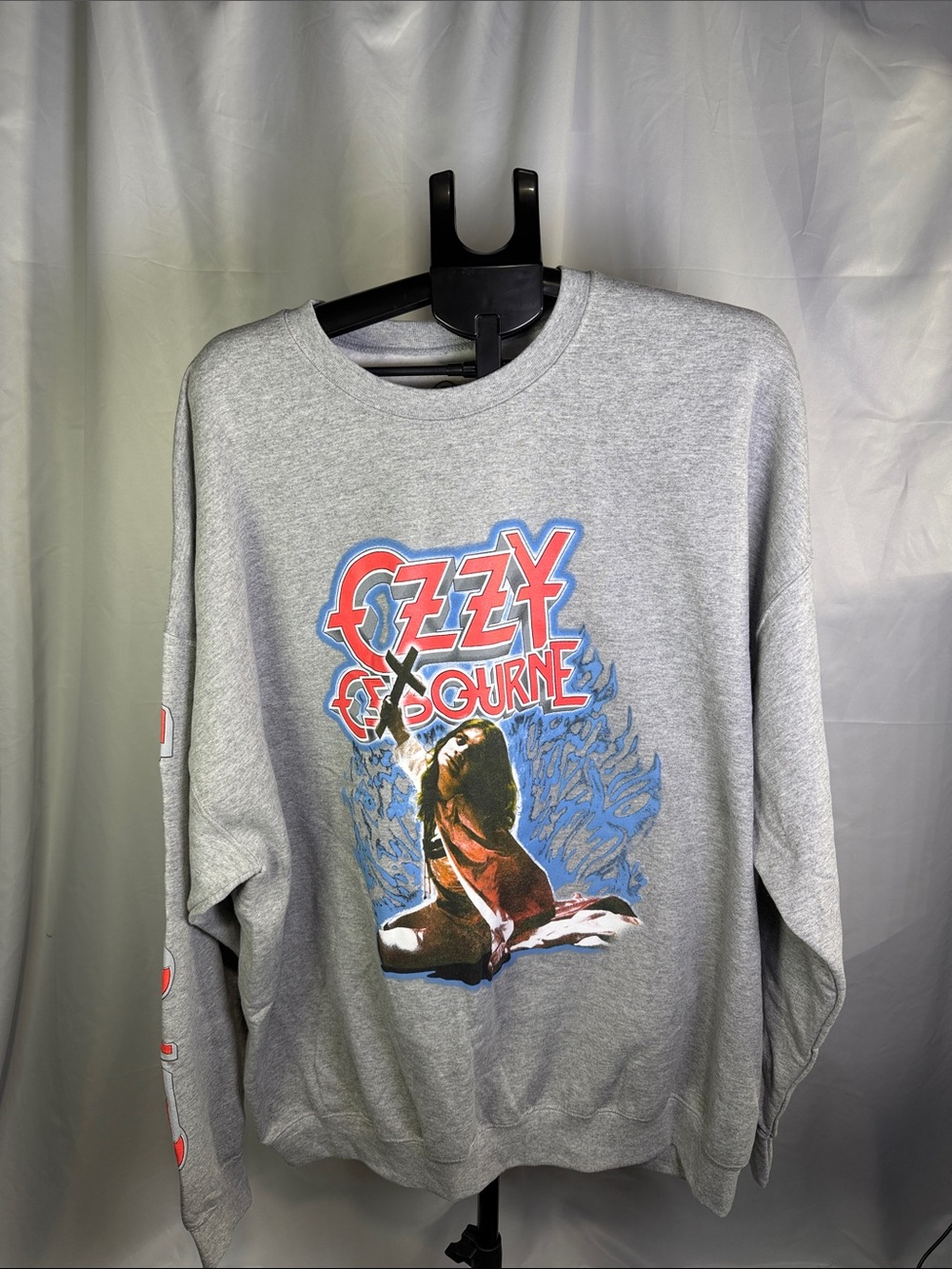 Like New Ozzy Osbourne Graphic Crewneck Sweatshirt - Light Gray